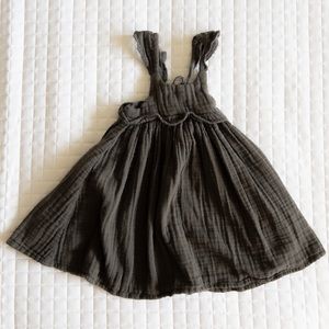 Jamie Kay linen dress, grey/green, 6-12 mo. Play condition